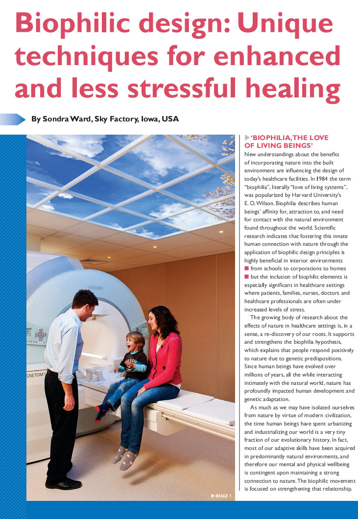 Hospital Build Magazine - Biophilic design article page 1